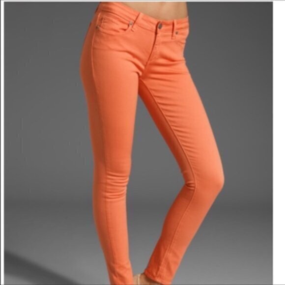 Paige Peg Skinny Jeans‎ in Peach - Picture 1 of 8